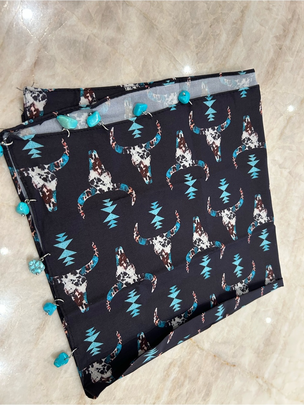 Western Print Scarf S204 - Picture 4 of 6